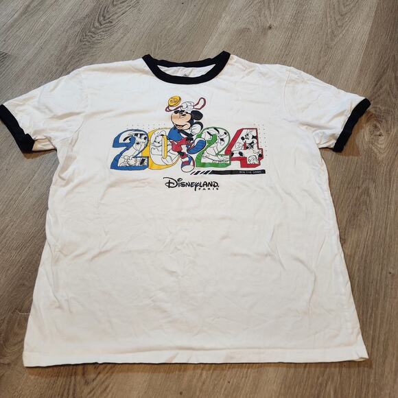 Disney Other - Disneyland Paris Win The Game 2024 Olympic Tshirt White Large Mickey Minnie